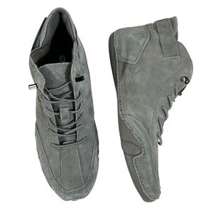 CloHoo Men’s Gray Suede pull on Sneakers Size 41 US 8.5 Ankle High Casual Shoes